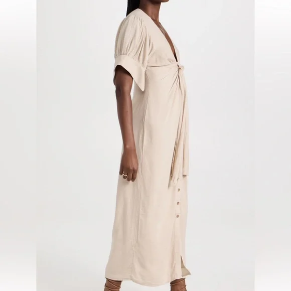 white wrap mini dress Medellin Gathered Detail Side-Tie Wrap Dress White